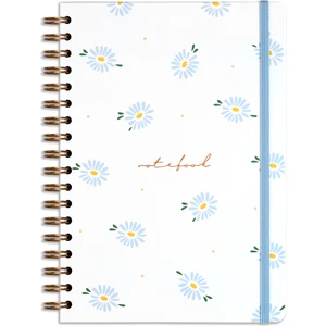 Matt Notebook 17X24 cm Lastikli Spiralli Sert Kapak Not Defteri Kareli Papatya