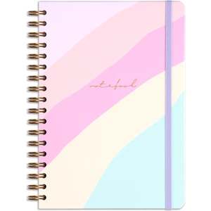 Matt Notebook 17X24 cm Lastikli Spiralli Sert Kapak Not Defteri Çizgili Gökkuşağı