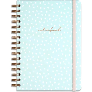Matt Notebook A5 15X21 cm Spiralli Lastikli Kareli Tarihsiz Not Defteri Yeşil