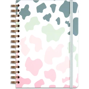 Matt Notebook A5 15X21 cm Spiralli Lastikli Kareli Tarihsiz Not Defteri Inek