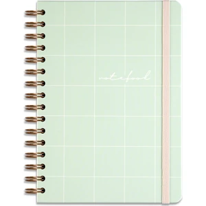 Matt Notebook A5 15X21 cm Spiralli Lastikli Çizgili Tarihsiz Not Defteri Yeşil