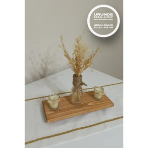 Doğal Ahşap Sunum Standı Tahtası - Ayaklı Stand