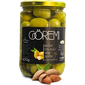 Görem Zeytin Badem Dolgulu Yeşil Zeytin 400 Gr.