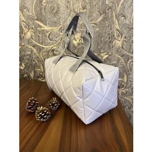 Trend Butik Kadın Gri Kapitone Kumaş Omuz Çanta