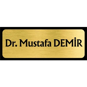 Ahşap Arkalıklı Metal Kapı Isimliği Kapı Süsü 23X8 cm
