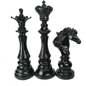 Vip Sanat Dekoratif Satranç Seti Biblo Şah Vezir At