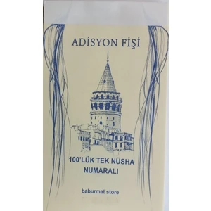 Adisyon Tek Nüsha Numaratörlü 100 Lük 3 Hamur Kağıt Kafe Bar Sipariş Fişi 14,5x8,5 cm 10 Koçan