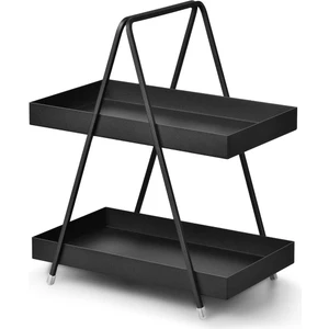 2 Katlı Siyah Metal Banyo ve Mutfak Rafı Model 1