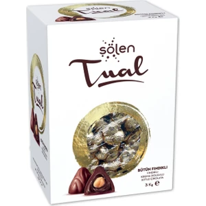 Tual Fındıklı Krema Dolgulu Bütün Fındıklı Sütlü Çikolata 3 kg