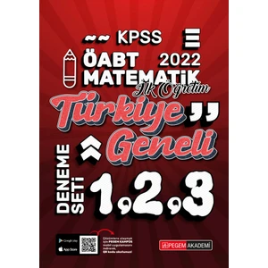 Pegem Akademi Yayıncılık 2022 KPSS ÖABT İlköğretim Matematik 1-2-3 (3'lü Deneme)