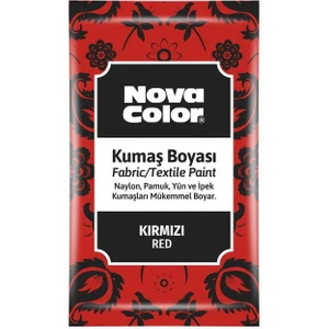 Nova Color Toz Kumaş Boyası Kırmızı Renk 12 gr Naylon Pamuk Yün İçin Mükemmel