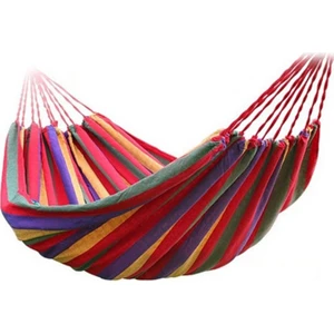 Strip Tek Kamp Dış Mekan Tuval Hammock, Boyut: 185 cm x 80 cm Kırmızı (Yurt Dışından)