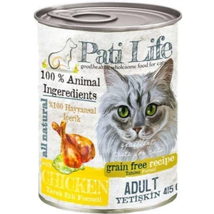 Pati Life Patilife Yetişkin Kedi Konservesi Tavuk Etli 415 gr 24 Adet