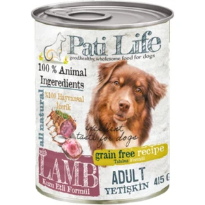 Pati Life 12’li Patilife 415 gr Yetişkin ( Kuzu Etli ) Mama 12 Adet Yaş Konserve Köpek Maması