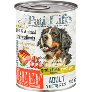 Pati Life 12’li Patilife 415 gr Yetişkin ( Sığır Etli ) Mama 12 Adet Yaş Konserve Köpek Maması