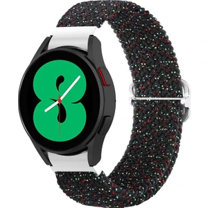 Samsung Galaxy Watch 4 40 mm / 44 mm Ayarlanabilir Dokuma Saat Bandı Starlight Black (Yurt Dışından)