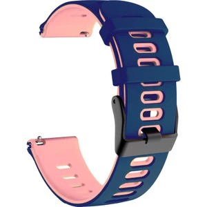 Samsung Galaxy Watch Için 46 mm 22 mm Silikon Saat Bandı Koyu Mavi Pembe (Yurt Dışından)