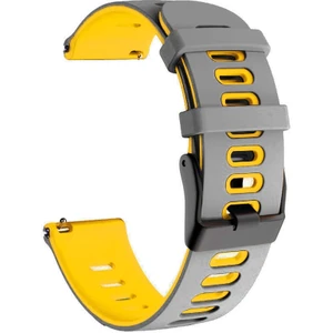 Samsung Galaxy Watch Için 46 mm 22 mm Silikon Saat Bandı Gri Sarı (Yurt Dışından)