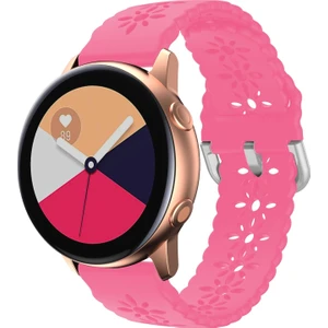 Samsung Galaxy Watch 4 40/44 mm Erik Çiçeği Içi Boş Silikon Saat Bandı Aydınlık Pembe (Yurt Dışından)
