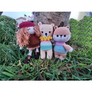 Amigurumi El Örgüsü Oyuncak Sevimli Dostlar Üçlü