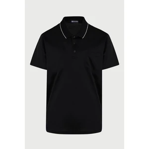 Erkek Siyah Regular Fit Merserize %100 Pamuk Polo Yaka Tişört