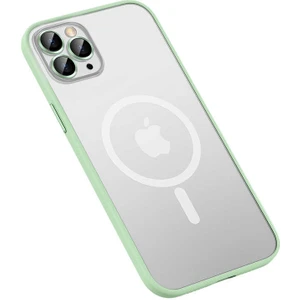 Apple iPhone 13 Pro Max Kılıf Magsafe Kamera Lensli Kenar Renkli Şeffaf Kapak