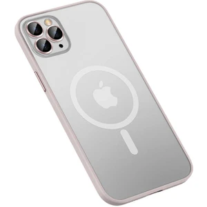 Apple iPhone 12 Pro Max Kılıf Magsafe Kamera Lensli Kenar Renkli Şeffaf Kapak