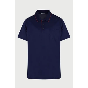Erkek Lacivert Regular Fit Merserize %100 Pamuk Polo Yaka Tişört
