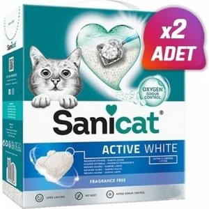2 Adet - Sanicat Active White Ultra Topaklanan Kedi Kumu 10 Lt