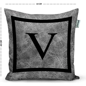 Sakallı Home Sakallı Kırlent Harfli Dekoratif Kırlent Kılıfı