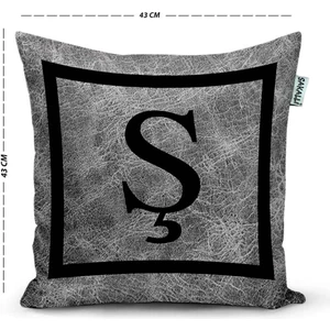 Sakallı Home Sakallı Kırlent Harfli Dekoratif Kırlent Kılıfı
