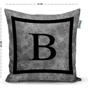 Sakallı Home Sakallı Kırlent Harfli Dekoratif Kırlent Kılıfı