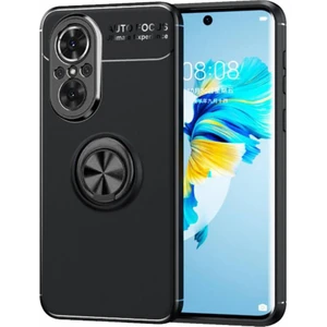 Huawei Nova 9 Se Focus Serisi Yüzük Standlı Silikon Kılıf - Siyah