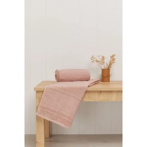 Minihome Kilim Desenli Jakarlı 2'li El Havlusu 50 x 90 - Gül Kurusu