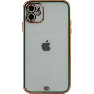 iPhone 11 Gold - Yeşil Çerçeveli Şeffaf Kılıf