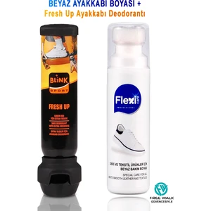 Flexi Care Spor Beyaz Deri ve Kumaş Ayakkabı Boyası 75 Ml. + Fresh Up Ayakkabı Deodorantı 100 Ml(Blinksport)