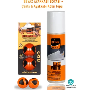 Blink Sport Beyaz Renkli Spor, Deri ve Kumaş Ayakkabı Boyası 75 ml + Ayakkabı & Çanta Koku Topu