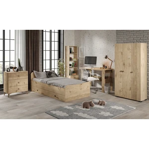 Kzn Home Selen Çocuk Odası Takımı Meşe  5 Parçalı Tamamı  Mdf