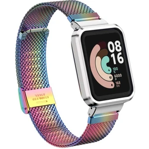 Xiaomi Mi Watch Lite Kasa Korumalı Çerçeve Tasarım Ayarlanabilir Metal Hasır Kordon