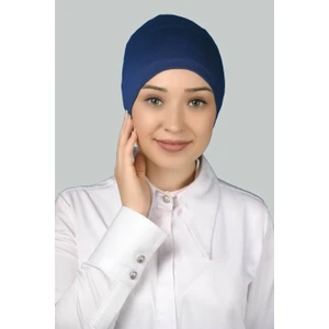 Hazır Pratik Geçmeli Uzun Boru Tesettür Bonesi - Açık Kot