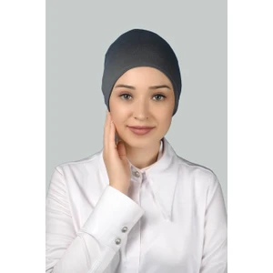 Hazır Pratik Geçmeli Uzun Boru Tesettür Bonesi - Füme
