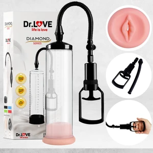 Dr. Love Penis Pump Men Güçlü Vakumlu Penis Pompası + Vajina Başlıklı
