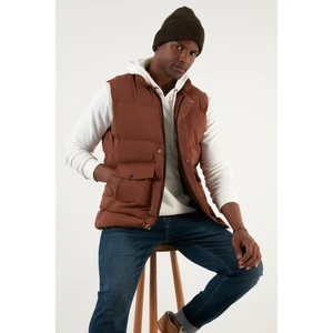 Slim Fit Cepli Dik Yaka Şişme Yelek Erkek Yelek 5711455