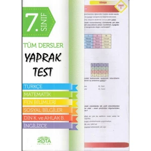 Rty Rota Yayınları 7. Sınıf Tüm Dersler Yaprak Test