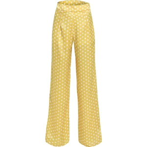 Puantiyeli Bol Paça Pantolon Sarı