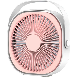 M102 4000MAH Mini USB Taşınabilir Masaüstü Fan Ev Ofis Yatak Odası Için Şarj Edilebilir Fan - Pembe (Yurt Dışından)