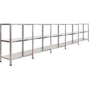 Galvaniz Raf Galvanizraf® 3 Katlı 5 Li Bitişik Galvaniz Çelik Raf Arşiv Rafı Depo Rafı Kiler Rafı 31X60X100
