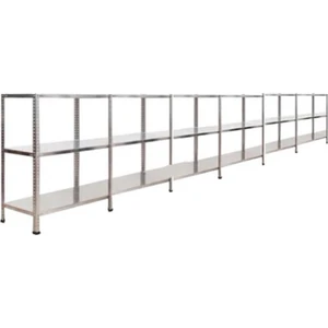 Galvaniz Raf Galvanizraf® 3 Katlı 6 Lı Bitişik Galvaniz Çelik Raf Arşiv Rafı Depo Rafı Kiler Rafı 31X60X100