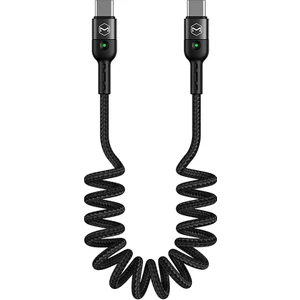 Ca- 7860 Type-C To Type-C Örgü LED Işıklı Data Sarj Kablosu