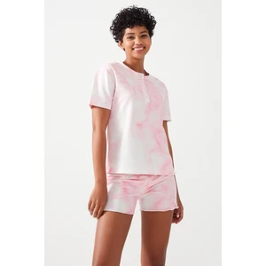 Los Ojos Kadın Pembe Batik Desenli Pijama Takımı Pj